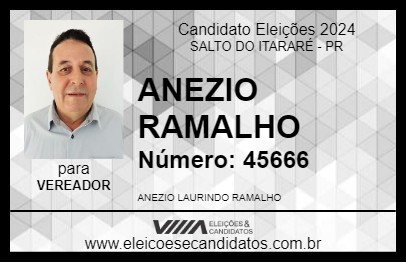 Candidato ANEZIO RAMALHO 2024 - SALTO DO ITARARÉ - Eleições