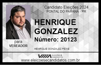 Candidato HENRIQUE GONZALEZ 2024 - PONTAL DO PARANÁ - Eleições