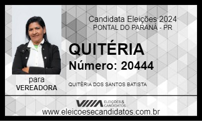 Candidato QUITÉRIA 2024 - PONTAL DO PARANÁ - Eleições