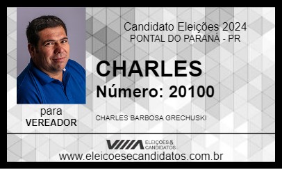 Candidato CHARLES 2024 - PONTAL DO PARANÁ - Eleições