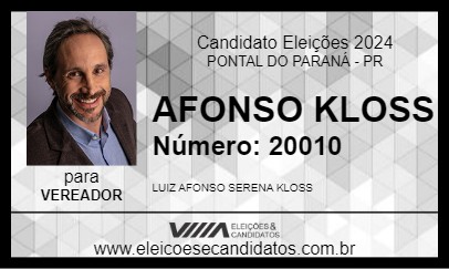 Candidato AFONSO KLOSS 2024 - PONTAL DO PARANÁ - Eleições