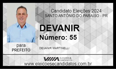 Candidato DEVANIR 2024 - SANTO ANTÔNIO DO PARAÍSO - Eleições