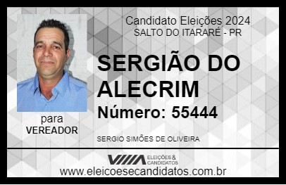 Candidato SERGIÃO DO ALECRIM 2024 - SALTO DO ITARARÉ - Eleições