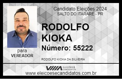 Candidato RODOLFO KIOKA 2024 - SALTO DO ITARARÉ - Eleições