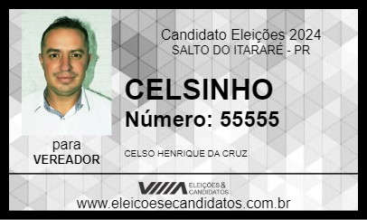 Candidato CELSINHO 2024 - SALTO DO ITARARÉ - Eleições