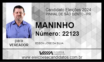 Candidato MANINHO 2024 - PINHAL DE SÃO BENTO - Eleições