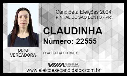 Candidato CLAUDINHA 2024 - PINHAL DE SÃO BENTO - Eleições