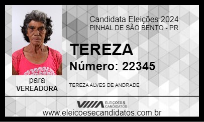 Candidato TEREZA 2024 - PINHAL DE SÃO BENTO - Eleições