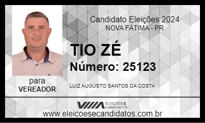 Candidato TIO ZÉ 2024 - NOVA FÁTIMA - Eleições