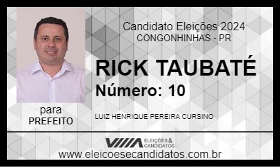 Candidato RICK TAUBATÉ 2024 - CONGONHINHAS - Eleições