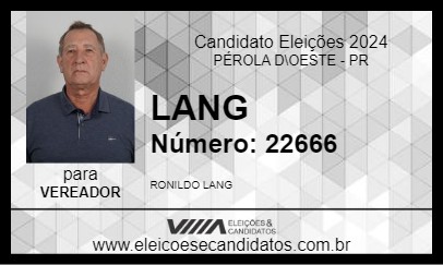 Candidato LANG 2024 - PÉROLA D\OESTE - Eleições