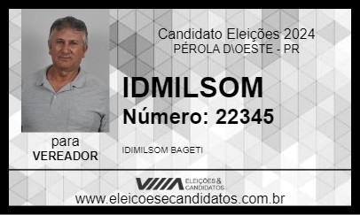 Candidato IDMILSOM 2024 - PÉROLA D\OESTE - Eleições