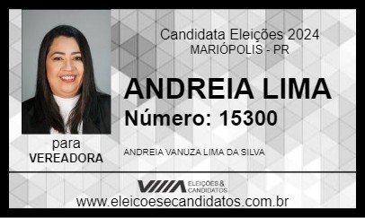 Candidato ANDREIA LIMA 2024 - MARIÓPOLIS - Eleições