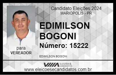 Candidato EDIMILSON BOGONI 2024 - MARIÓPOLIS - Eleições