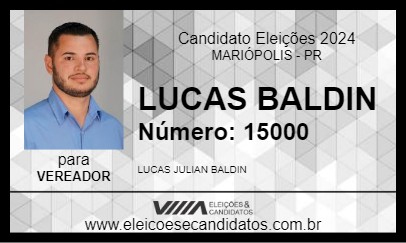 Candidato LUCAS BALDIN 2024 - MARIÓPOLIS - Eleições