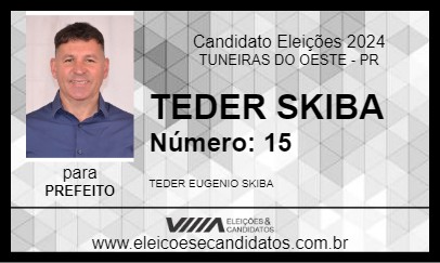 Candidato TEDER SKIBA 2024 - TUNEIRAS DO OESTE - Eleições