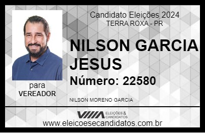 Candidato NILSON GARCIA JESUS 2024 - TERRA ROXA - Eleições