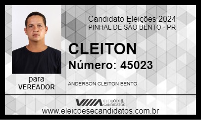 Candidato CLEITON 2024 - PINHAL DE SÃO BENTO - Eleições