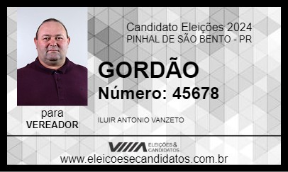 Candidato GORDÃO 2024 - PINHAL DE SÃO BENTO - Eleições