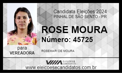 Candidato ROSE MOURA 2024 - PINHAL DE SÃO BENTO - Eleições