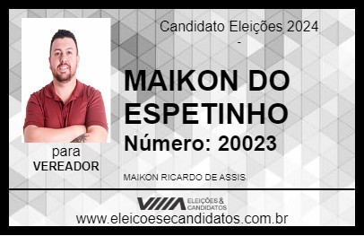 Candidato MAIKON DO ESPETINHO 2024 - MATINHOS - Eleições