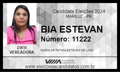 Candidato BIA ESTEVAN 2024 - MARILUZ - Eleições