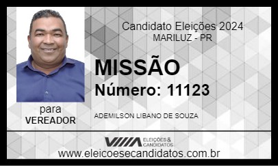 Candidato MISSÃO 2024 - MARILUZ - Eleições