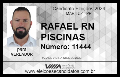 Candidato RAFAEL RN PISCINAS 2024 - MARILUZ - Eleições