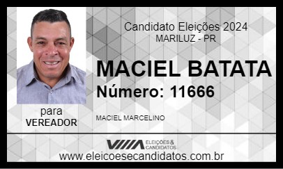 Candidato MACIEL BATATA 2024 - MARILUZ - Eleições