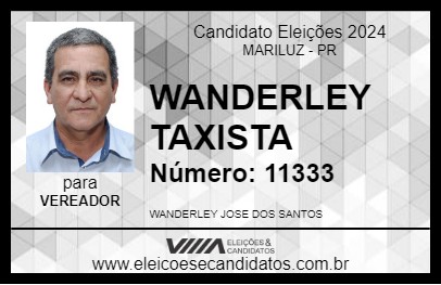 Candidato WANDERLEY TAXISTA 2024 - MARILUZ - Eleições