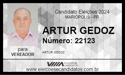 Candidato ARTUR GEDOZ 2024 - MARIÓPOLIS - Eleições