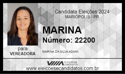 Candidato MARINA 2024 - MARIÓPOLIS - Eleições