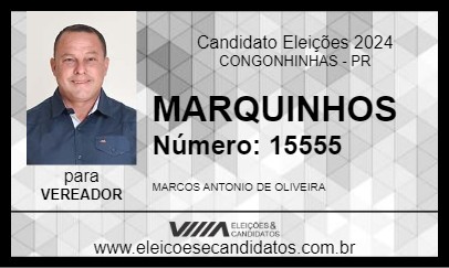 Candidato MARQUINHOS 2024 - CONGONHINHAS - Eleições