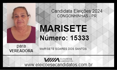 Candidato MARISETE 2024 - CONGONHINHAS - Eleições