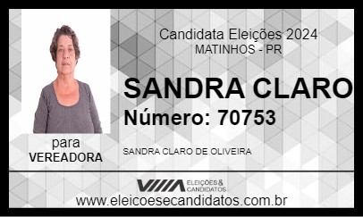 Candidato SANDRA CLARO 2024 - MATINHOS - Eleições