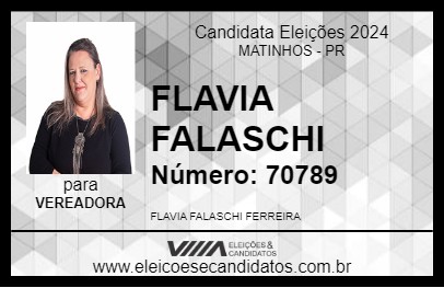 Candidato FLAVIA FALASCHI 2024 - MATINHOS - Eleições