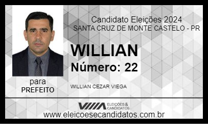 Candidato WILLIAN 2024 - SANTA CRUZ DE MONTE CASTELO - Eleições