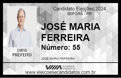 Candidato JOSÉ MARIA FERREIRA 2024 - IBIPORÃ - Eleições