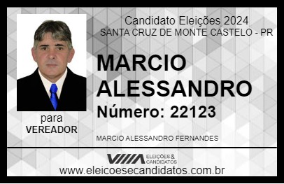 Candidato MARCIO ALESSANDRO 2024 - SANTA CRUZ DE MONTE CASTELO - Eleições