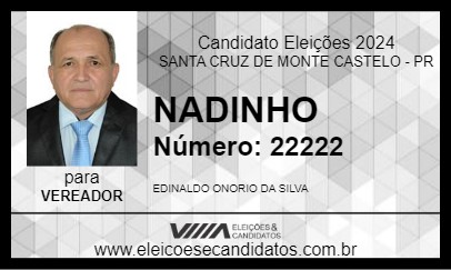 Candidato NADINHO 2024 - SANTA CRUZ DE MONTE CASTELO - Eleições