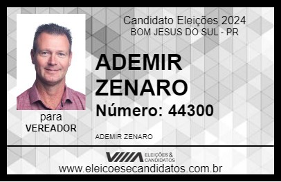 Candidato ADEMIR ZENARO 2024 - BOM JESUS DO SUL - Eleições