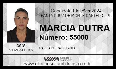 Candidato MARCIA DUTRA 2024 - SANTA CRUZ DE MONTE CASTELO - Eleições