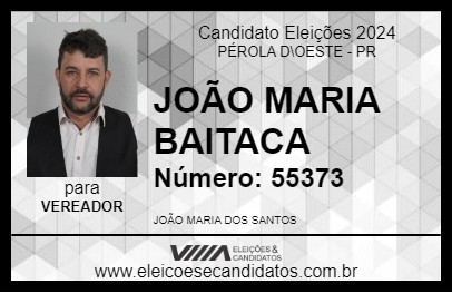 Candidato JOÃO MARIA BAITACA 2024 - PÉROLA D\OESTE - Eleições