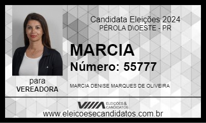 Candidato MARCIA 2024 - PÉROLA D\OESTE - Eleições