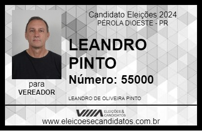 Candidato LEANDRO PINTO 2024 - PÉROLA D\OESTE - Eleições