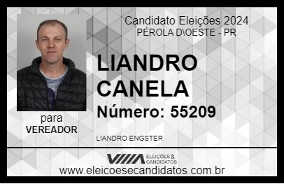 Candidato LIANDRO CANELA 2024 - PÉROLA D\OESTE - Eleições