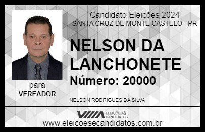 Candidato NELSON DA LANCHONETE 2024 - SANTA CRUZ DE MONTE CASTELO - Eleições