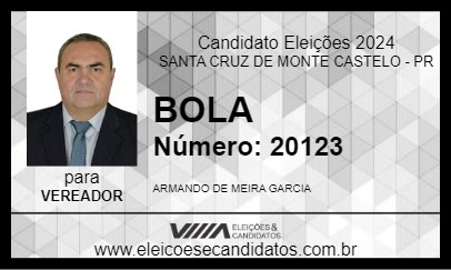 Candidato BOLA 2024 - SANTA CRUZ DE MONTE CASTELO - Eleições