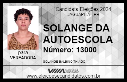 Candidato SOLANGE DA AUTOESCOLA 2024 - JAGUAPITÃ - Eleições