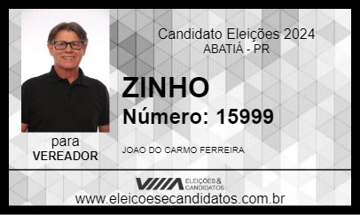 Candidato ZINHO 2024 - ABATIÁ - Eleições